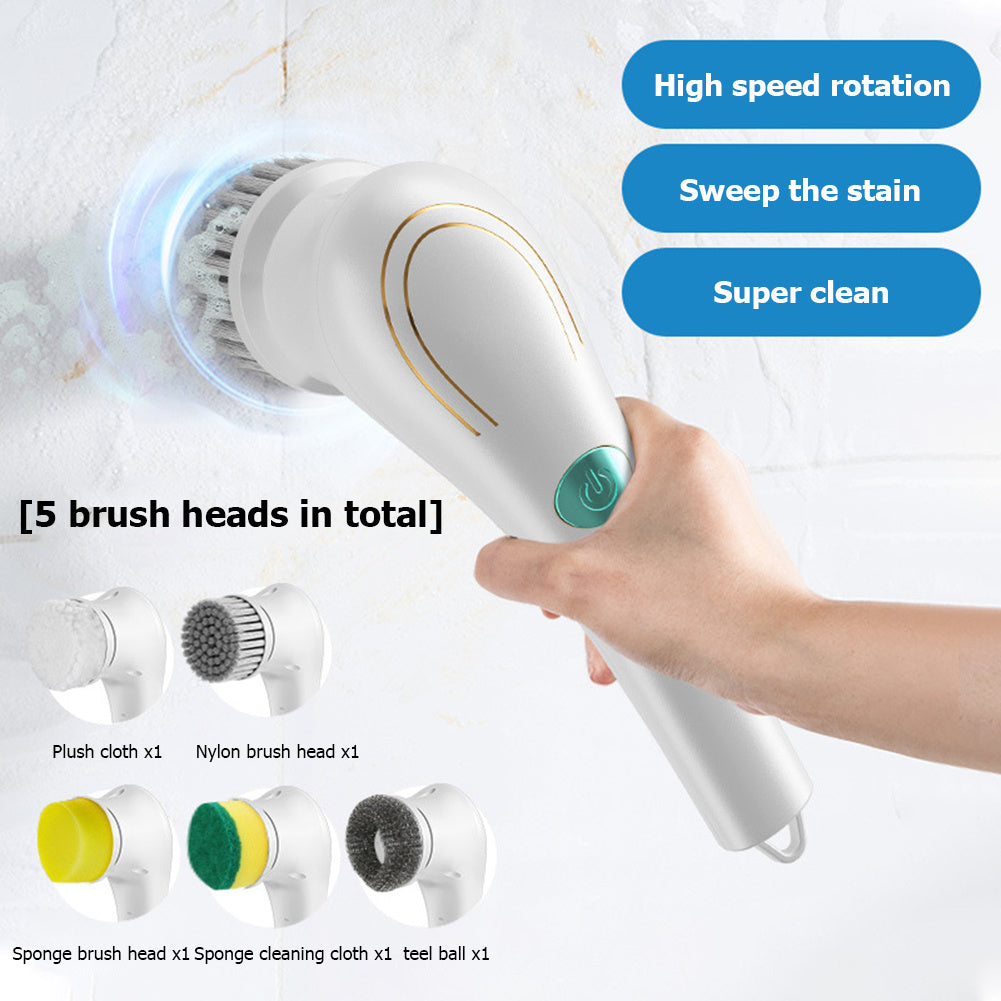 Multifunctional Electric Handheld Drill Brush Set With 5 Heads